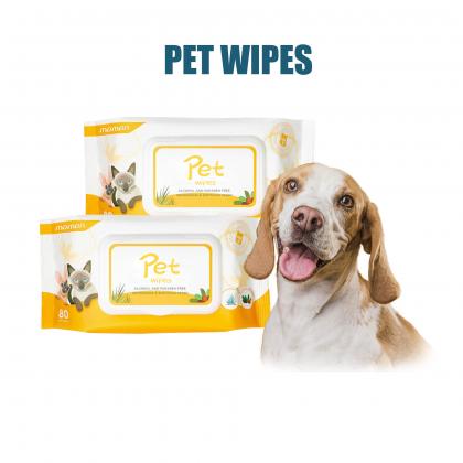 80 Pieces/Bag Spunlace Nonwoven Deodorant Pet Paw Ear Eye Tooth Cleaning Disposable Wet Wipes